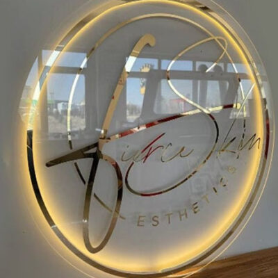 Custom Backlit Acrylic Sign Round Business